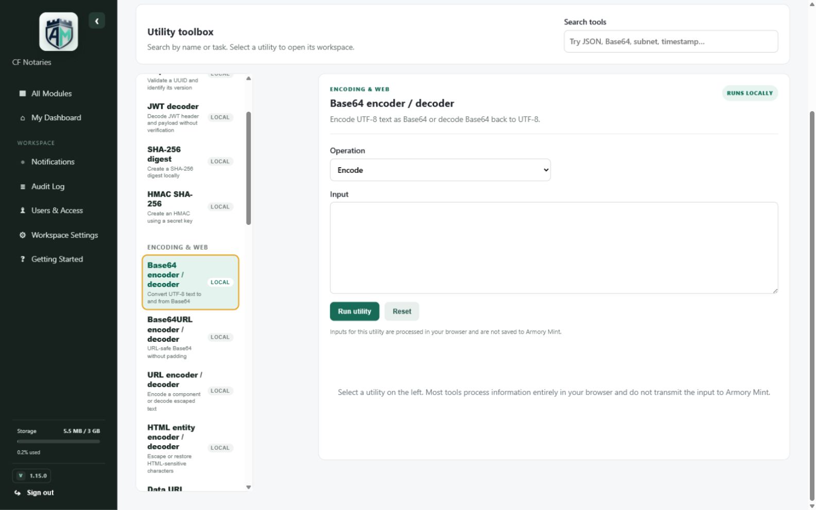 Developer Tools — Secure generator result